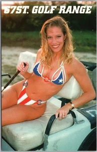 Vintage OCEAN CITY, Maryland Postkarte 67th Street Golf Range / Mädchen im Bikini - Bild 1 von 2