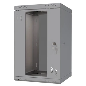 Armoire à crémaillère S-RC10-9U-300GG 10" 9U, 300mm, porte vitrée, gris - Photo 1/7