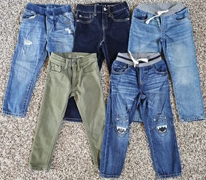 Lot Of 5 Gap Boy's Size 4 Denim and Cotton Blend Pants & Jeans ~ Dinosaur Jeans - Picture 1 of 22