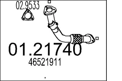 MTS 01.21740 Exhaust Pipe for FIAT - Bild 1 von 3