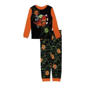 New Marvel Spider-Man Spider Scare Halloween Top & Bottoms Pajama Set 6 8 10 12 - Picture 1 of 1