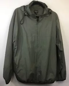 Izod XFG Mens Rain Windbreaker Jacket Medium Green Full Zip Packable - Picture 1 of 5