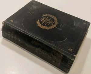 RAR! Antike 1848 BIBEL SPIEGELGLAS 6 Bücher 2 Teile 173 Gravuren 8" x 7" - Bild 1 von 24