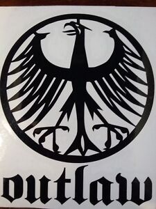 4"x5" German Eagle OUTLAW vinyl Decal Bundesadler Sticker Porsche VW BMW