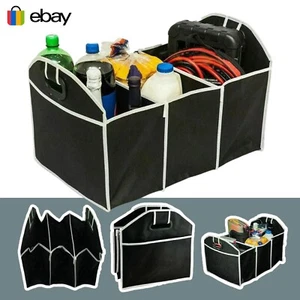 Car Boot Organiser Tidy Heavy Duty Collapsible Tools Travel Shopping Storage Box - Picture 1 of 9