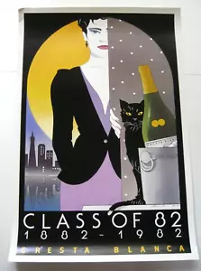 Vintage CLASS OF 1982 CRESTA BLANCA Stephen Haines Hall Poster - Picture 1 of 4