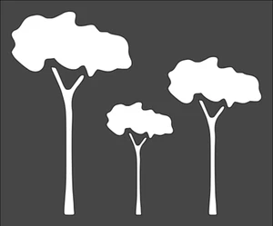 1- 5x6 inch Custom Cut Stencil, (VN-29) Tree 4.5", 3.5", 2.5" - Picture 1 of 1