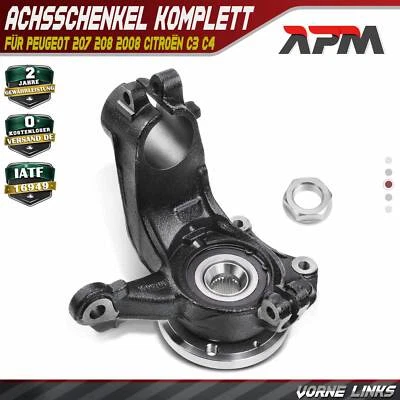 Achsschenkel Radlagergehäuse Vorne Links für Peugeot 207 208 2008 Citroën C3 C4 - Bild 1 von 4