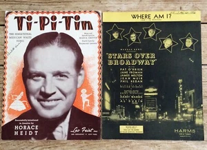 2 Vintage Piano Sheet Music: Ti-Pi-Tin 1938/Where Am I? 1935 - Picture 1 of 6