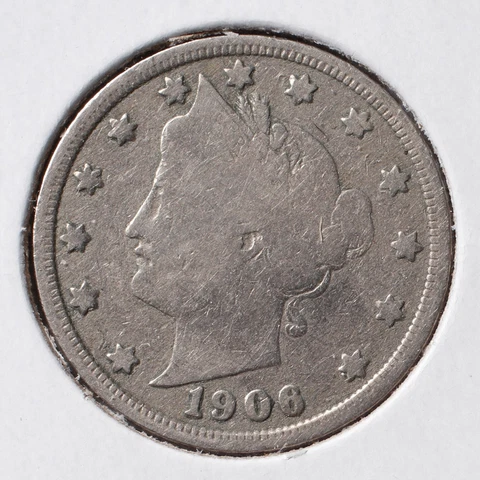 1906  5C Liberty Nickel - VG  (actual coin pictured) Cover