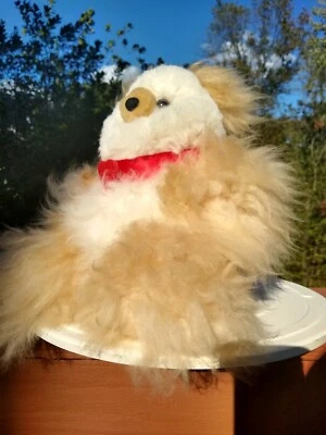 Teddy Bear Figure Handmade Real Alpaca Fur 13" x 9" Assorted - Image 1 of 4