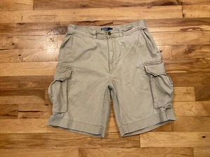POLO 67 Chino Ralph Lauren Cargo Classic Khaki Tan Military Shorts Mens 34 x 11 - Picture 1 of 12