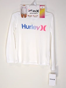 NEW Size 4 Hurley Girls' Long Sleeve Dri-Fit UPF 50+ Shirt White - Picture 1 of 8