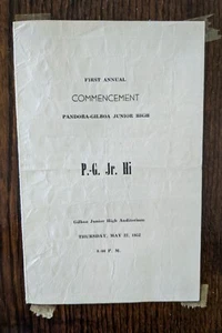 1st Jr. High Starten Programm/Artikel, 1952, Pandora OH, Gilboa OH - Bild 1 von 5