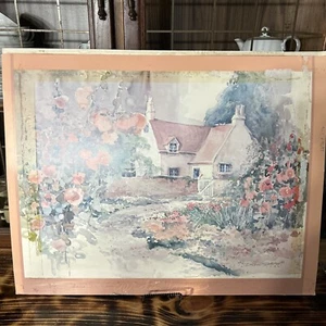 Vintage Painting Of Cottage House By Daluna Darion No Frame - Picture 1 of 2