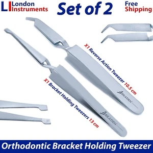 Dental Kieferorthopädische Halterung Halten Platzieren & Reverse Action Pinzette 2er Set - Bild 1 von 5