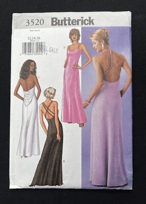 Butterick 3520 Misses Dress Evening Length Easy 2002 Pattern size 12-14-16 Uncut - Image 1 of 2