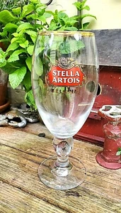 Stunning Stella Artois Beer Glasses Brand NEW Belgium Gold Rim 40 cl - Picture 1 of 5