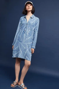 Kachel Views Printed Shirt Dress Sz 4 100% Lyocell Lightweight Resortwear - Picture 1 of 10