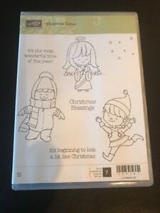 Stampin Up CHRISTMAS CUTIES Clear Mount Stamps Angel Elf Blessing Holidays  