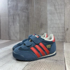 Adidas Dragón Infante Niño Pequeño Niños Talla 4 Tenis Entrenador Zapatos Gamuza Azul - Imagen 1 de 11