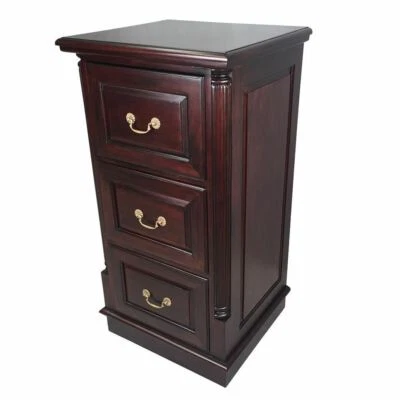 Solid Mahogany Wood 3 Drawers Filing Cabinet Antique Reproduction Design OD-06/3 - image 1 of 4