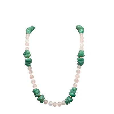 Collar Aventurina Cuarzo Rosa Hecho a Mano Collar Piedra Cristal Verde Foto 1 de 4