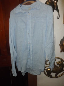 Bought in Italy hellblaues Button Down Langarm Hemd Herren Gr. L Leinen - Bild 1 von 3
