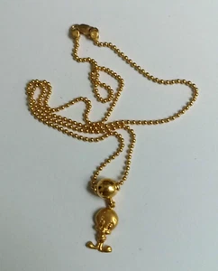 Gold Halskette Anhänger Tweety 22 Karat 916 Gelbgold Kugelkette ca. 42 cm - Bild 1 von 14