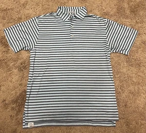 Peter Millar Poloshirt Herren klein blau & marineblau gestreift Golf Sommer Baumwolle lässig - Bild 1 von 2