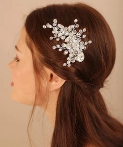 Bride Wedding Hair Clip for Women Crystal Rhinestone Hair Accessories Flower ... - Picture 1 of 4