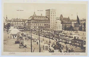 Ansichtskarte Leipzig Augustusplatz Messe ungelaufen 20er Jahre Postkarte - Bild 1 von 2