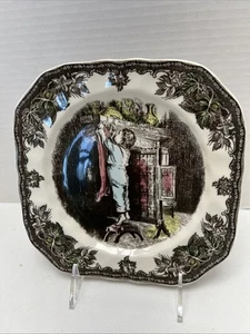 Johnson Bros. Friendly Village , Boy Hanging Sticking, 7.5 In Sq.Salad Plate - Picture 1 of 7