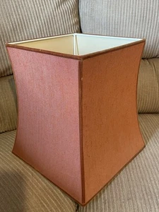 Terracota large Lampshade Vintage Lamp Shade 1980s/1990s square retro 31x23 cm - Picture 1 of 13