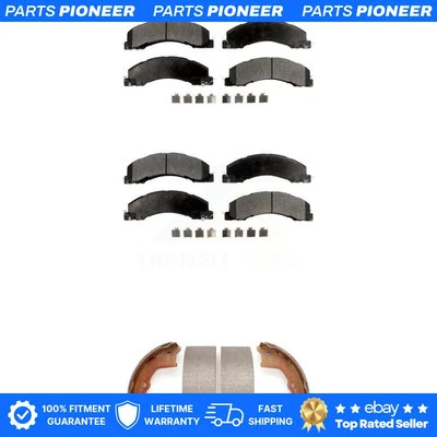 Kit de pastillas de freno semimetálicas delanteras traseras y zapatas de estacionamiento para Ram 5500 Dodge 4500 Foto 1 de 4