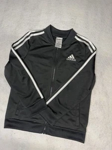 Adidas Youth Large Black Full Zip Stripe Sleeve Track Jacket - Picture 1 of 4