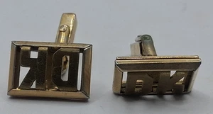 Vintage DK Initialen Manschettenknöpfe goldfarben - Bild 1 von 5