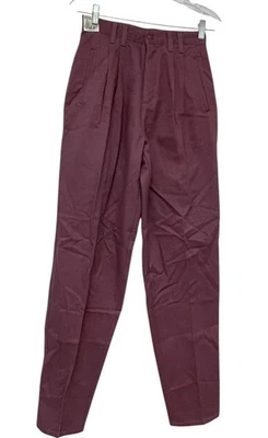 Pantalones de mujer Northern Reflections talla 5/6 borgoña tiro alto plisados nuevos con etiquetas Foto 1 de 4