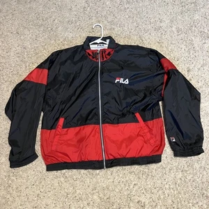 Vintage FILA Men's Full Zip Jacket Sz XL Classic black Red White - Picture 1 of 15
