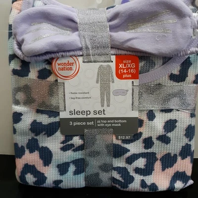 wonder nation estampado leopardo pastel parte superior e inferior con máscara de ojos niñas 14/16 Foto 1 de 3