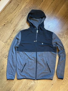 Chaqueta Vuori Element Para Hombre Talla Mediana Gris Negra Sudadera con Capucha Cremallera Completa Atlética Elastizada - Imagen 1 de 8