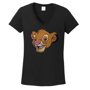Woman's Simba Spangle T shirt Lots of sparkle Ladies tee vneck Lion King - Picture 1 of 1