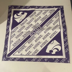 K-State Kansas State Wildcats University Purple & White Bandana New - Picture 1 of 5