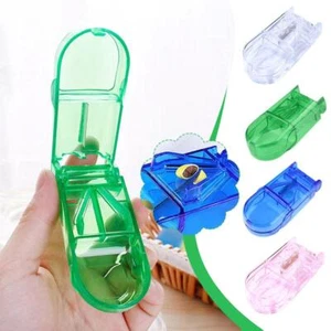 Pill Cutter Box Tablet Splitter Case Pills Dispenser Portable Clear Splitter New - Picture 1 of 25