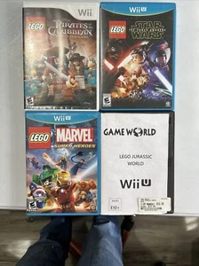 Nintendo Wii Game Lot 4 Lego, Pirates Caribbean Star Wars Marvel Heros Jurassic - Picture 1 of 10