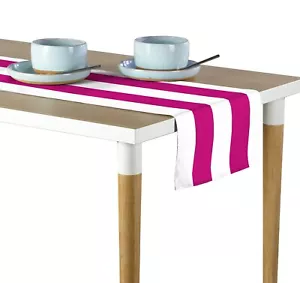 Fuchsia & White Cabana Stripe Table Runners - 12"x72" or 14"x108" - Picture 1 of 1