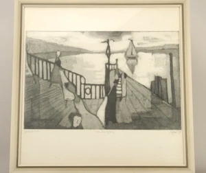 Otto Eglau  "Landungssteg" signiert - (19)51, Probedruck - Picture 1 of 6
