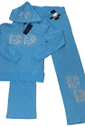 Ensemble sweat à capuche et pantalons BCBG MAXAZRIA BC13542J logo strass de marque Bluebell taille S