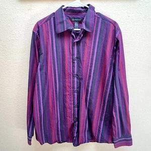 INC International Concepts Mens Striped Button Up Shirt Size XL Long Sleeve - Picture 1 of 8