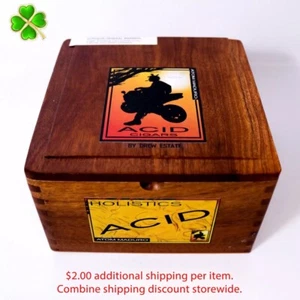 Acid Holistics Atom Maduro leere Holzzigarrenbox 7,25 Zoll x 7,25 Zoll x 4,25 Zoll - Bild 1 von 12